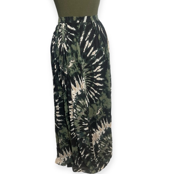 Ronny Kobo silk maxi skirt green tie dye silk georgette Raquelle skirt sz Small - Picture 4 of 11